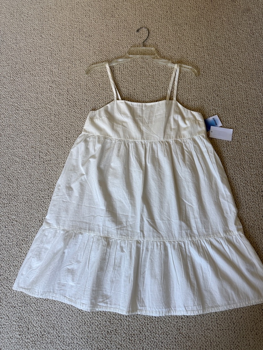 Abound Teenage White Tiered Spaghetti-Strap Dress